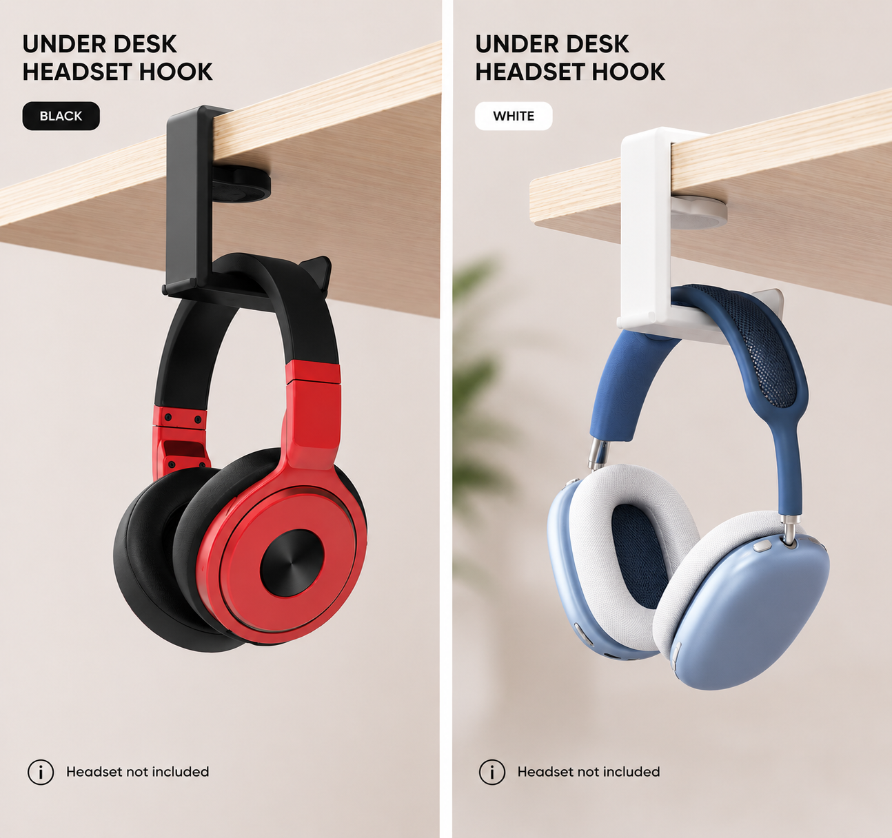 Zentro HangPro™ – Under-Desk Headphone Hook