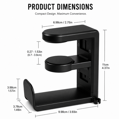 Zentro HangPro™ – Under-Desk Headphone Hook